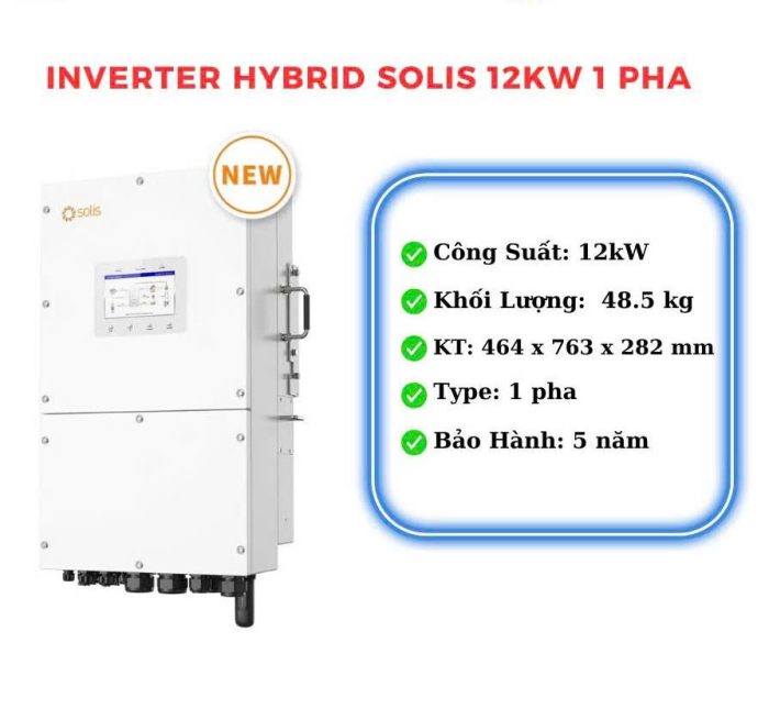 Inverter Hybrid Solis 12KW 1 Pha – S6-EH1P12K03-NV-YD-L - Ảnh 2