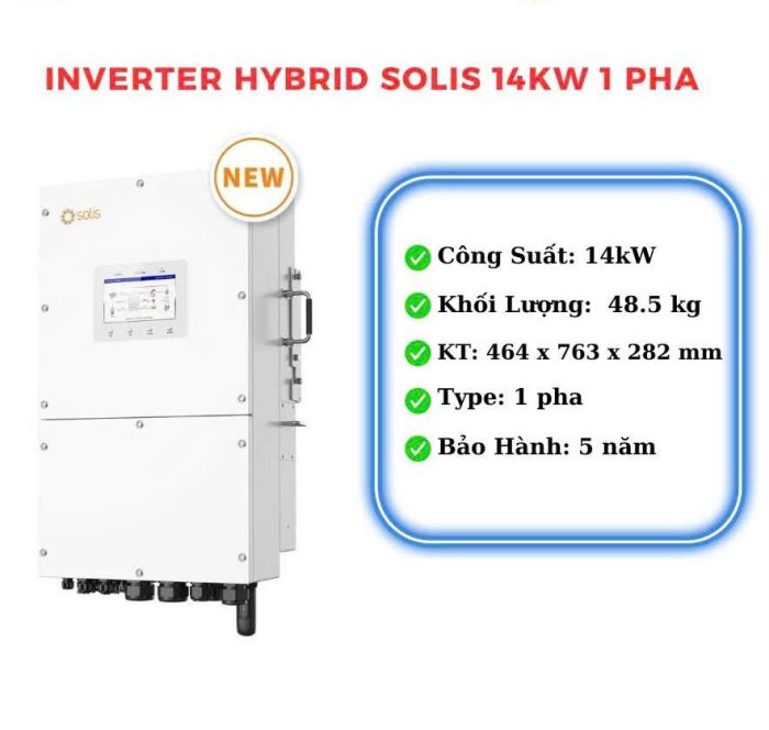 Inverter Hybrid Solis 14KW 1 Pha – S6-EH1P14K03-NV-YD-L - Ảnh 2