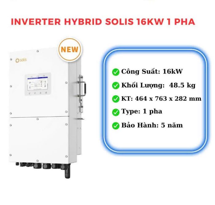 Inverter Hybrid Solis 16KW 1 Pha – S6-EH1P16K03-NV-YD-L - Ảnh 2